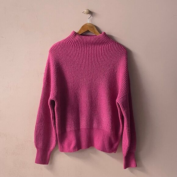 Rachel Zoe Hot Pink Knit Mock Neck Sweater GUC Size M - Picture 1 of 12